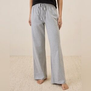 Pact W’s Cool Stretch Lounge Pant, Heather Grey, Wide Leg, Size S